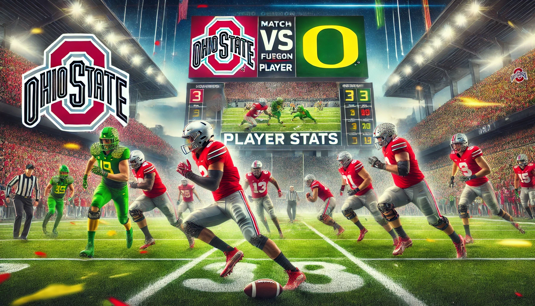 Ohio State Buckeyes Football vs Oregon Ducks Football Match Player Stats