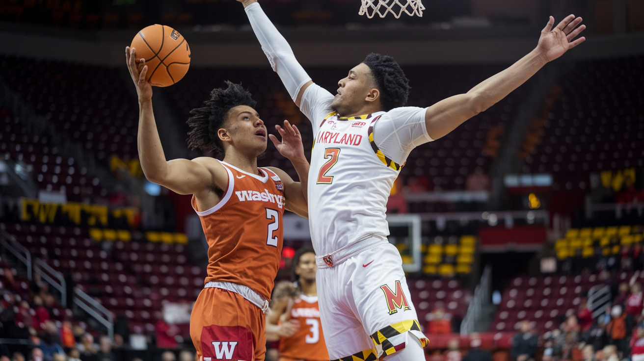 Washington Basketball vs Maryland Terrapins Men's Basketball Match Player Stats